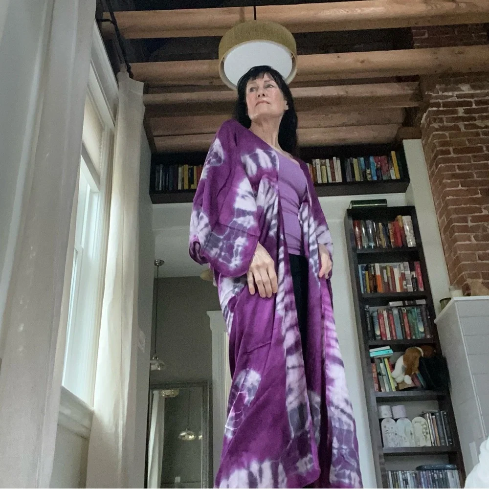 Free People Purple tie dye Kimono - Picture 6 of 12